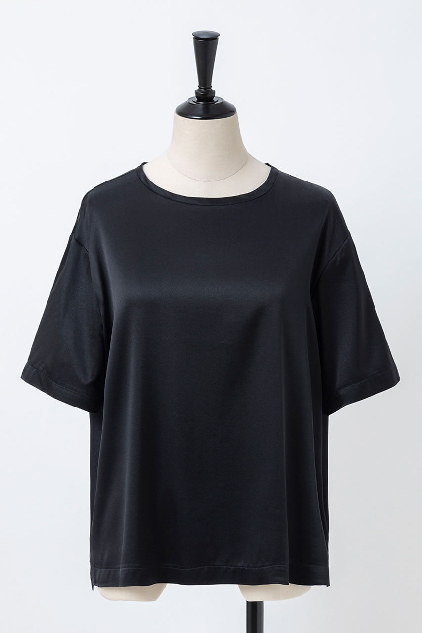 オーヴィル/EAUVIREのウォッシャブルシルクTブラウス(ブラック/FGBAD-12320)