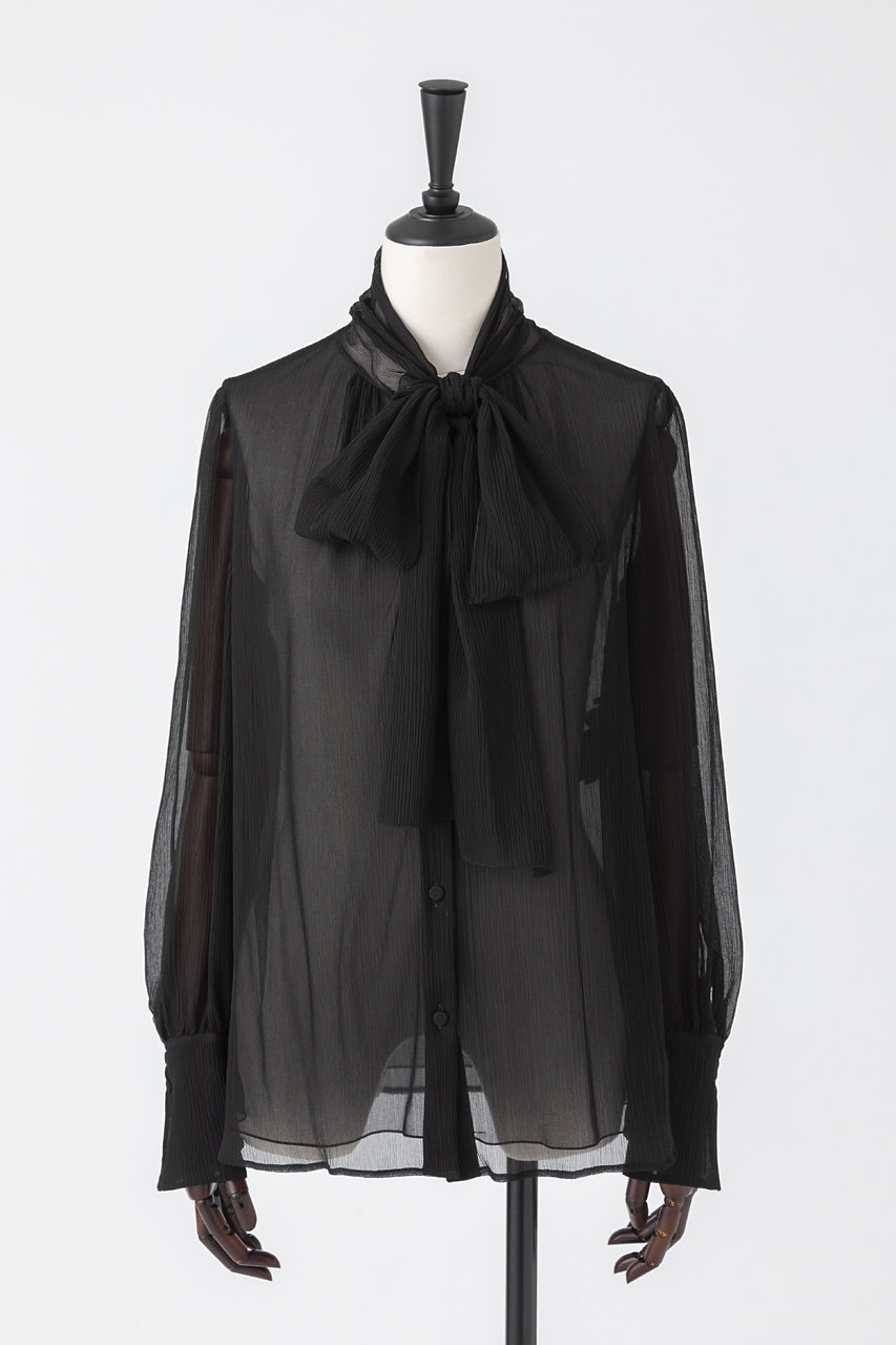 EAUVIRE ボウタイブラウス (ブラック, 038) オーヴィル ELLE SHOP