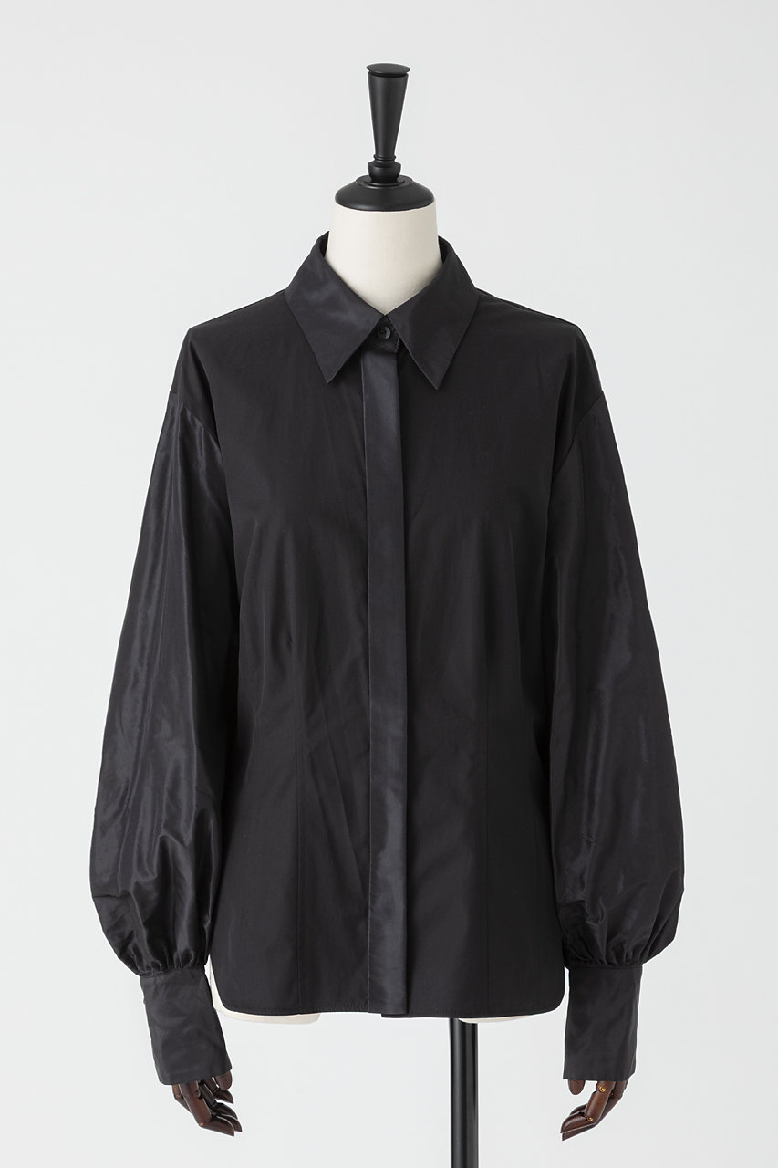 EAUVIRE タフタスリーブシャツ (ブラック, 038) オーヴィル ELLE SHOP