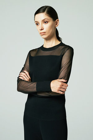 オーヴィル/EAUVIREのシアーシルクプルオーバー(110400/110403)