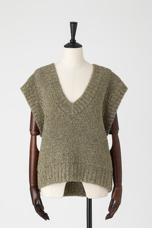 オーヴィル/EAUVIREのフィルムラメVネックベスト(110800/110806)