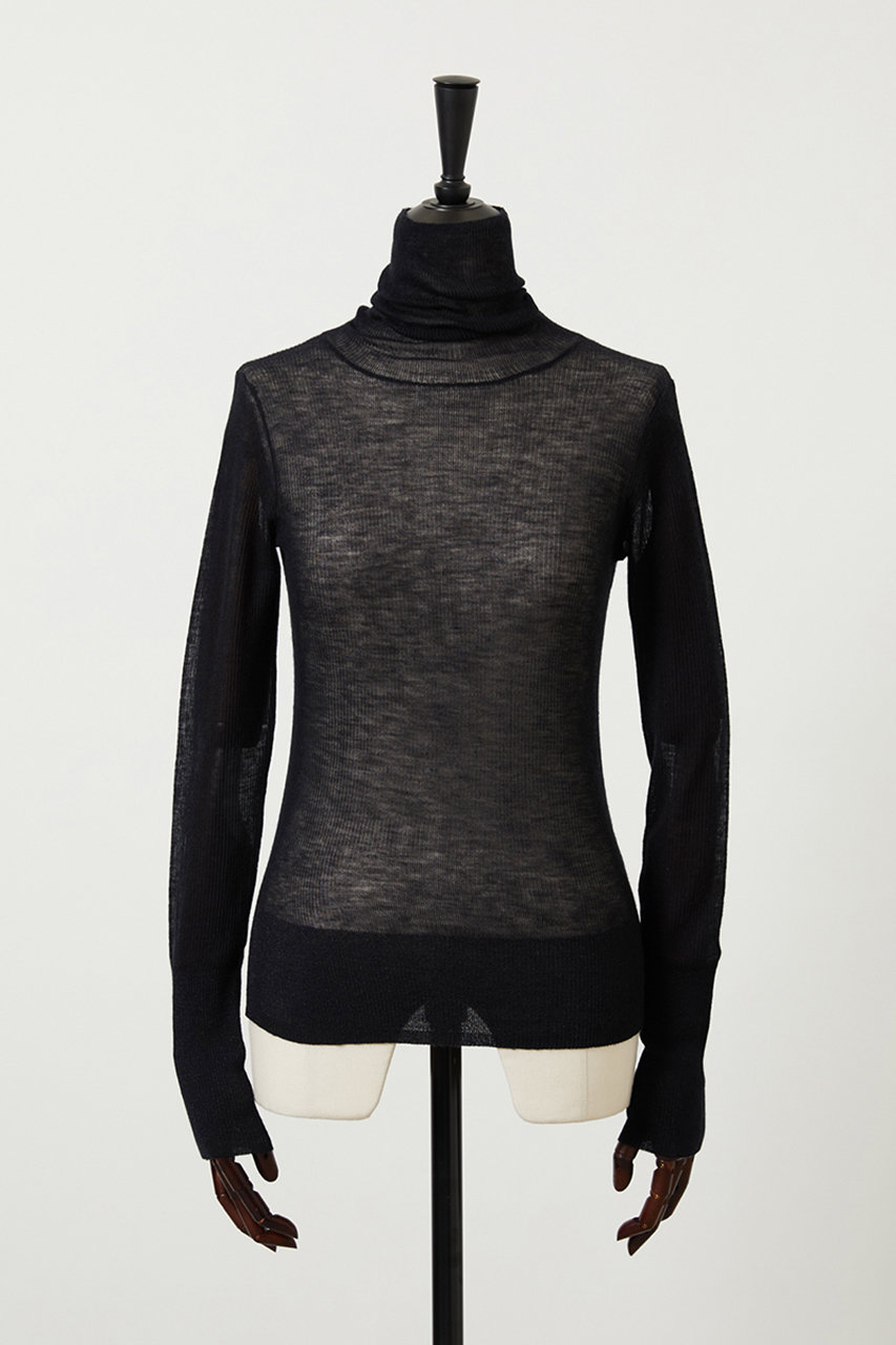 EAUVIRE シアーカシミヤタートルネック (ブラック, 038) オーヴィル ELLE SHOP