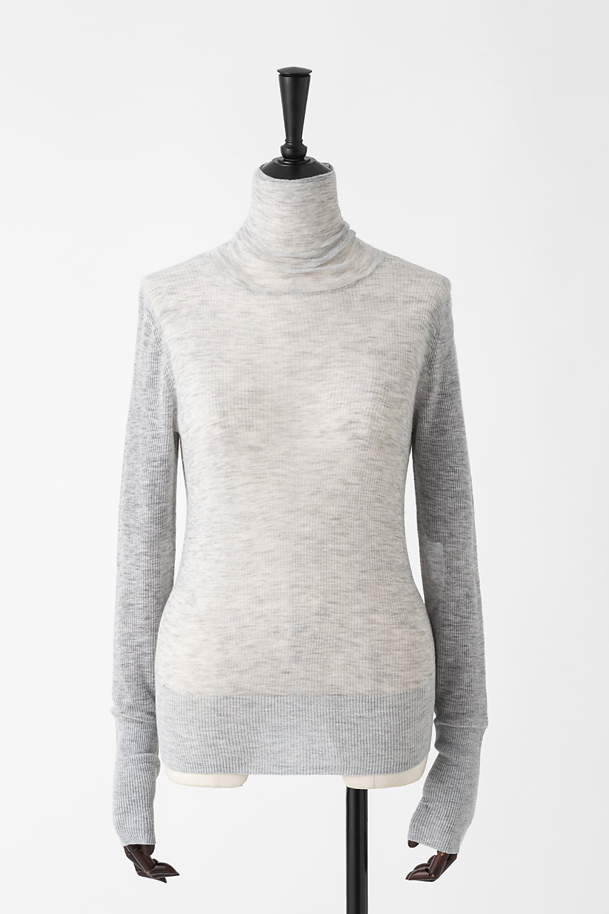 オーヴィル/EAUVIREのシアーカシミヤタートルネック(グレー/FGFAD-24590)