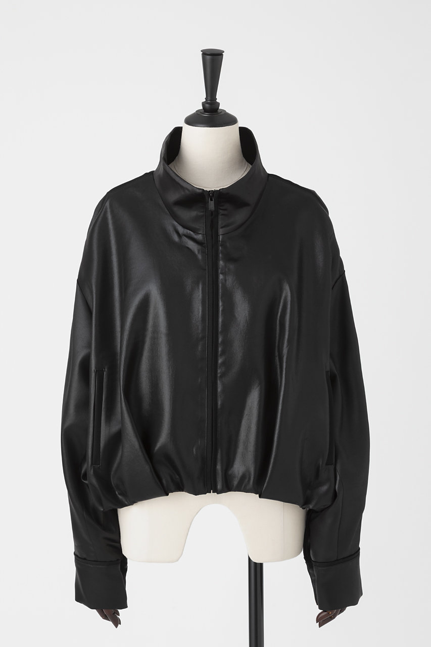 EAUVIRE グロッシーサテンブルゾン (ブラック, 036) オーヴィル ELLE SHOP