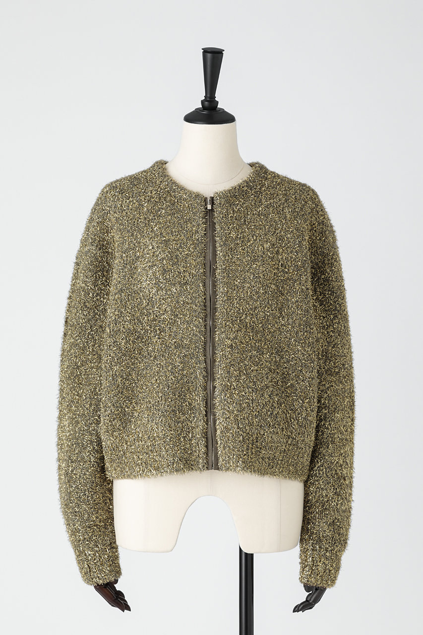 フィルムラメジップアップブルゾン