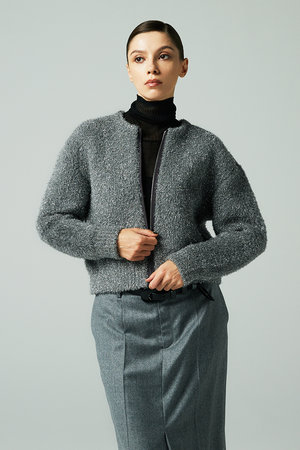 オーヴィル/EAUVIREのフィルムラメジップアップブルゾン(110800/110802)