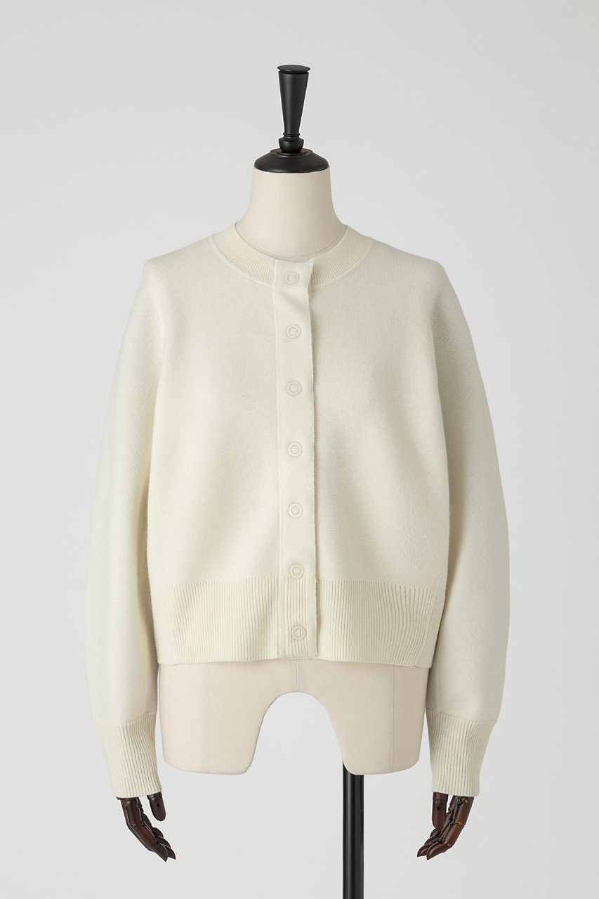 EAUVIRE ミラノリブクロップドカーディガン (オフホワイト, 036) オーヴィル ELLE SHOP