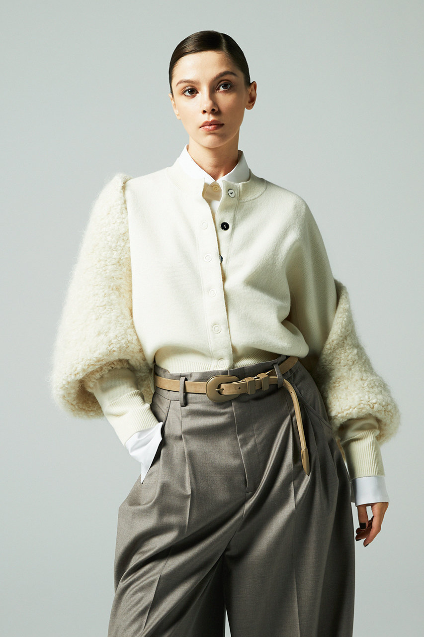 45r_tokyo ファッション 45R ハンドニットのボレロ(インディゴ) 45R