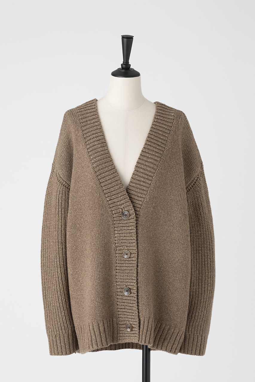 EAUVIRE リリヤーンラメカーディガン (ブラウン, 038) オーヴィル ELLE SHOP