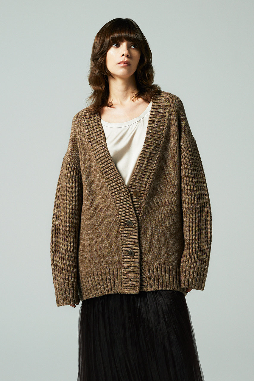 EAUVIRE(オーヴィル)｜リリヤーンラメカーディガン/ブラウン の通販