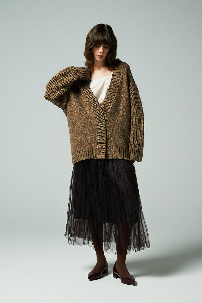 EAUVIRE(オーヴィル)｜リリヤーンラメカーディガン/ブラウン の通販