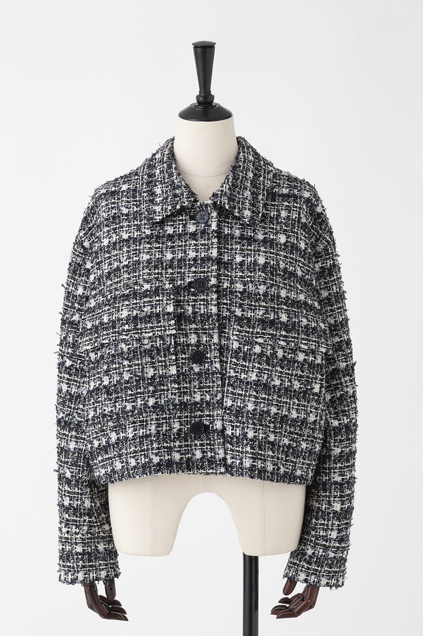 オーヴィル/EAUVIREのミックスツイードジャケット(ネイビー/FGJYD-06170)