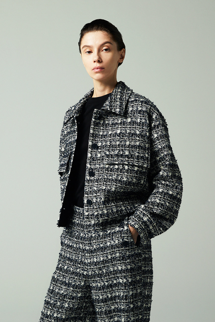 EAUVIRE(オーヴィル)｜ミックスツイードジャケット/ネイビー の通販