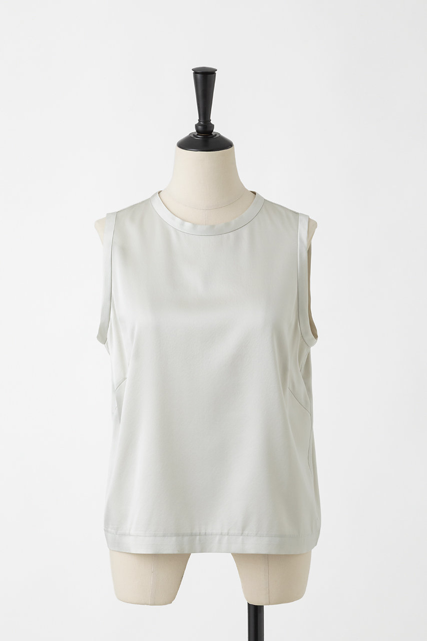 オーヴィル/EAUVIREの【予約販売】ウォッシャブルシルクノースリーブブラウス(セージ/FGBGD-24290)