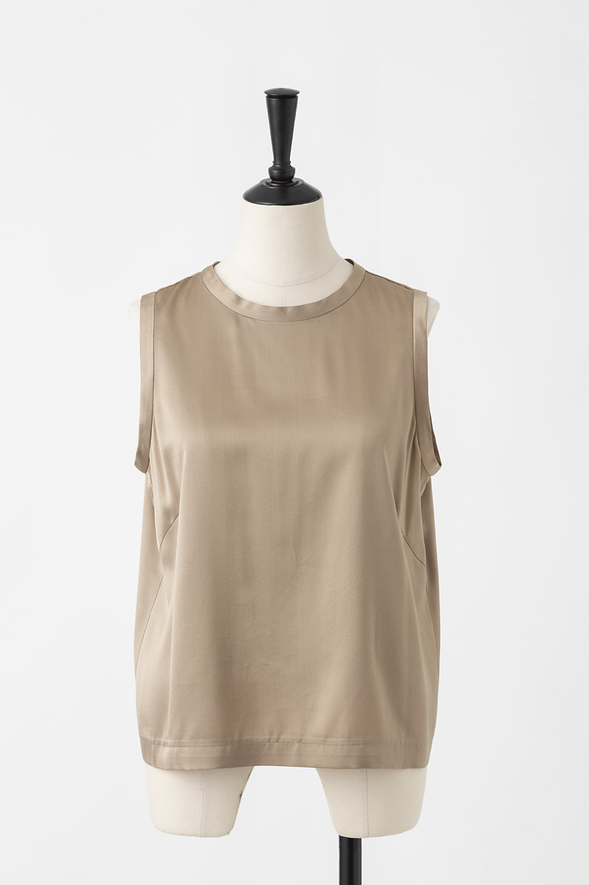 オーヴィル/EAUVIREの【予約販売】ウォッシャブルシルクノースリーブブラウス(キャメル/FGBGD-24290)