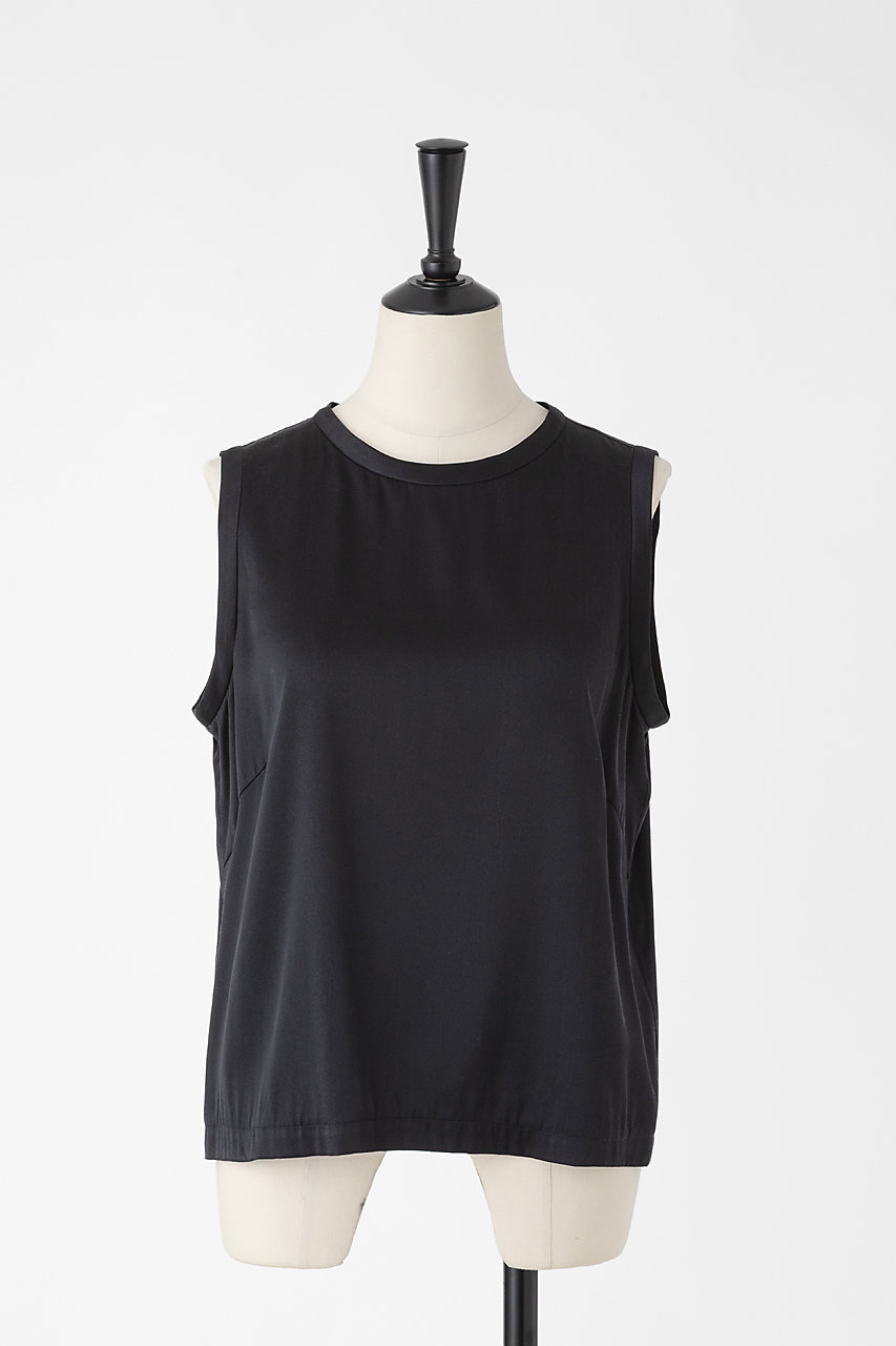 オーヴィル/EAUVIREの【予約販売】ウォッシャブルシルクノースリーブブラウス(ブラック/FGBGD-24290)