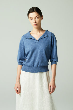 オーヴィル/EAUVIREのカシミヤヘンプニュアンスポロ(110300/110301)