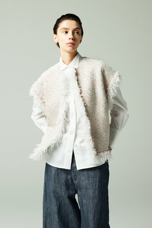 オーヴィル/EAUVIREのツイードフリンジジレ(110800/110806)