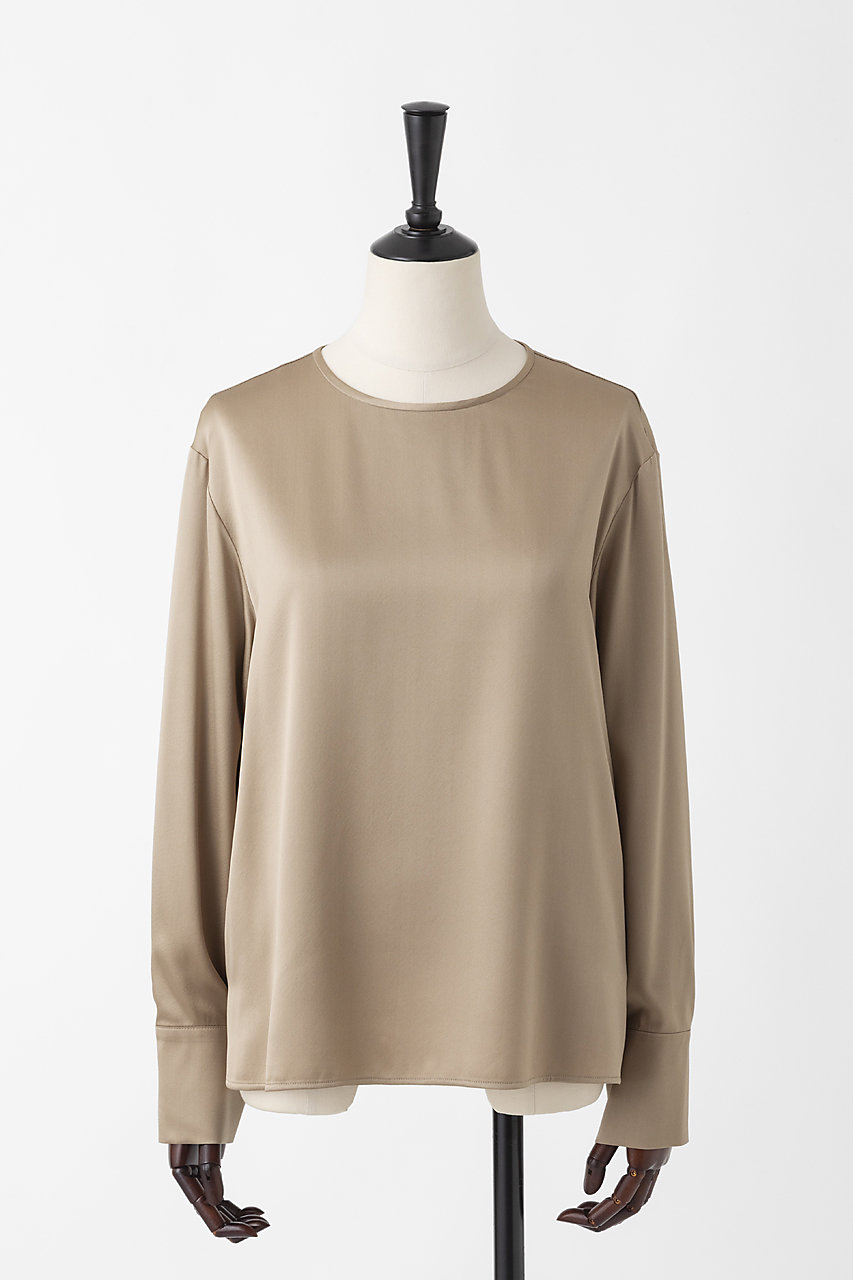 ウォッシャブルシルクロングスリーブブラウス