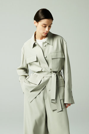 オーヴィル/EAUVIREの【予約販売】シルクジョーゼットサファリジャケット(110800/110801)