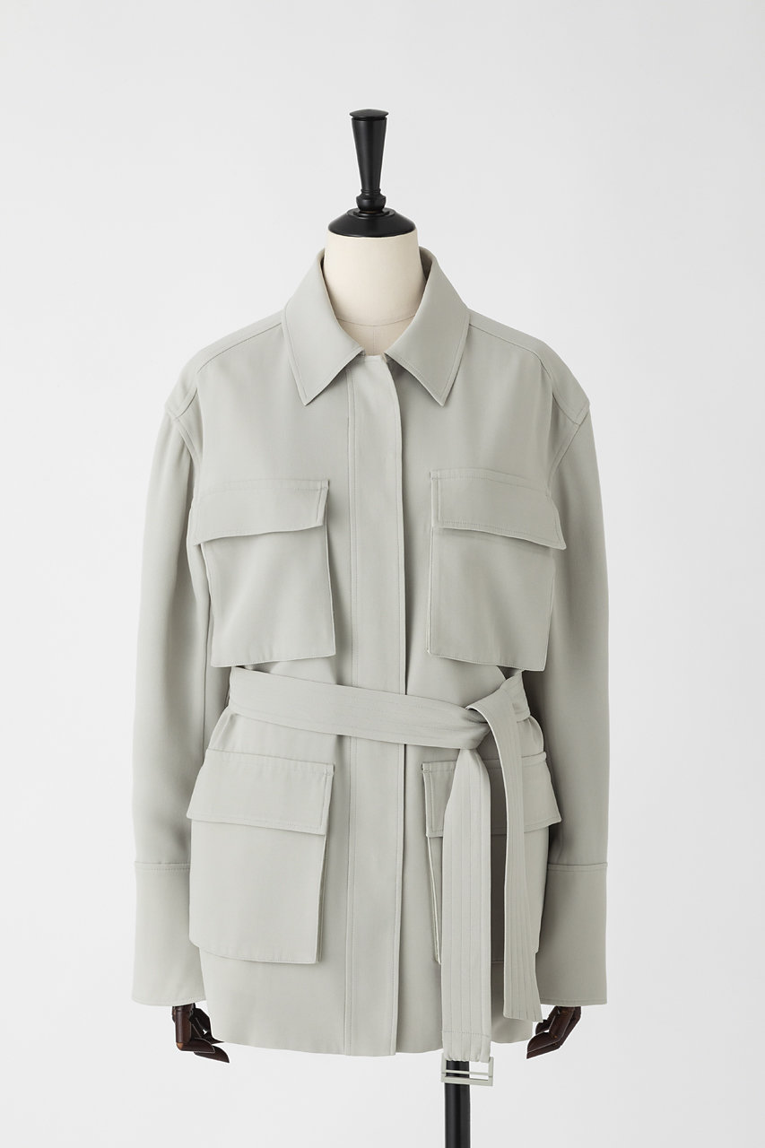 オーヴィル/EAUVIREの【予約販売】シルクジョーゼットサファリジャケット(セージ/FGDYD-11140)