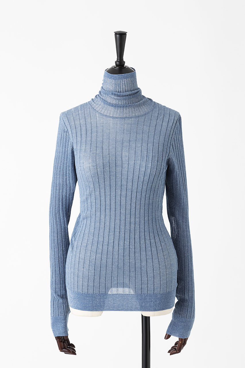 オーヴィル/EAUVIREの【予約販売】シアーラメタートルネックニットプルオーバー(ブルー/FGFGD-04360)