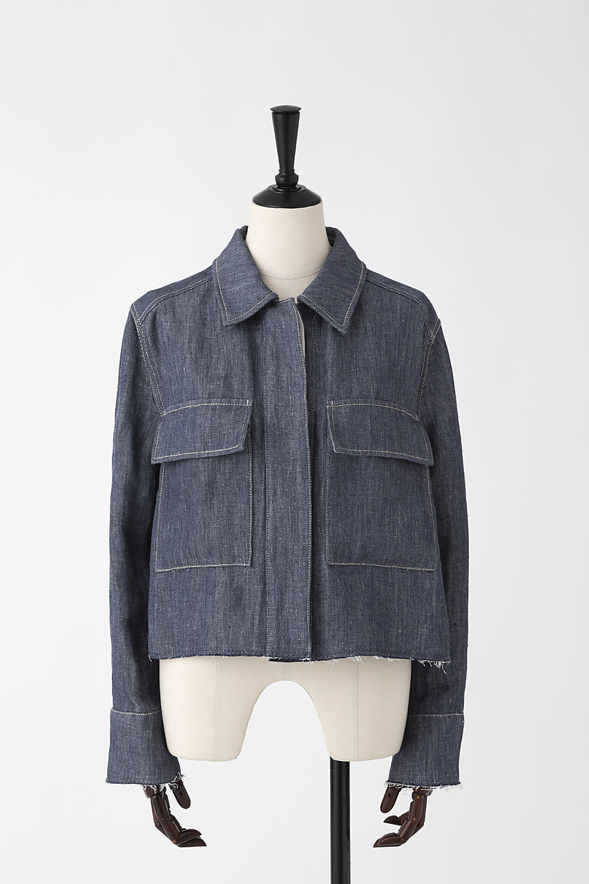 オーヴィル/EAUVIREの【予約販売】ダブルリネンデニムシャツジャケット(ネイビー/FGJYD-07120)