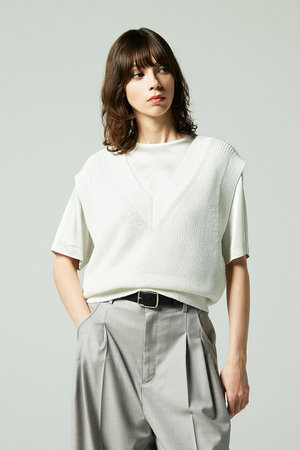 オーヴィル/EAUVIREのコットンリネンＶネックベスト(110300/110301)