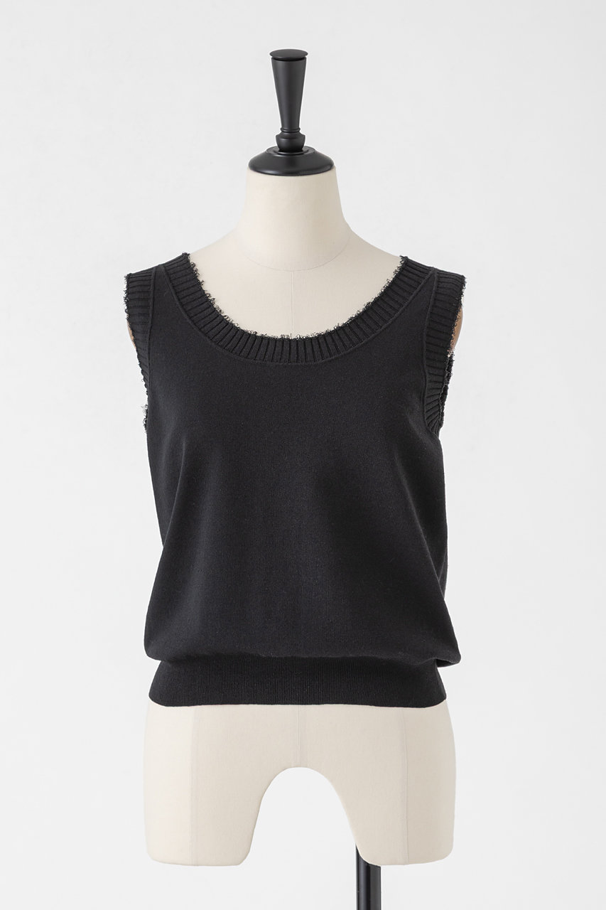 オーヴィル/EAUVIREのコットンリネンニットタンク(ブラック/FGFGD-11490)