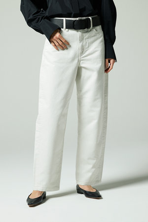 オーヴィル/EAUVIREのホワイトラメバレルパンツ(110600/110604)