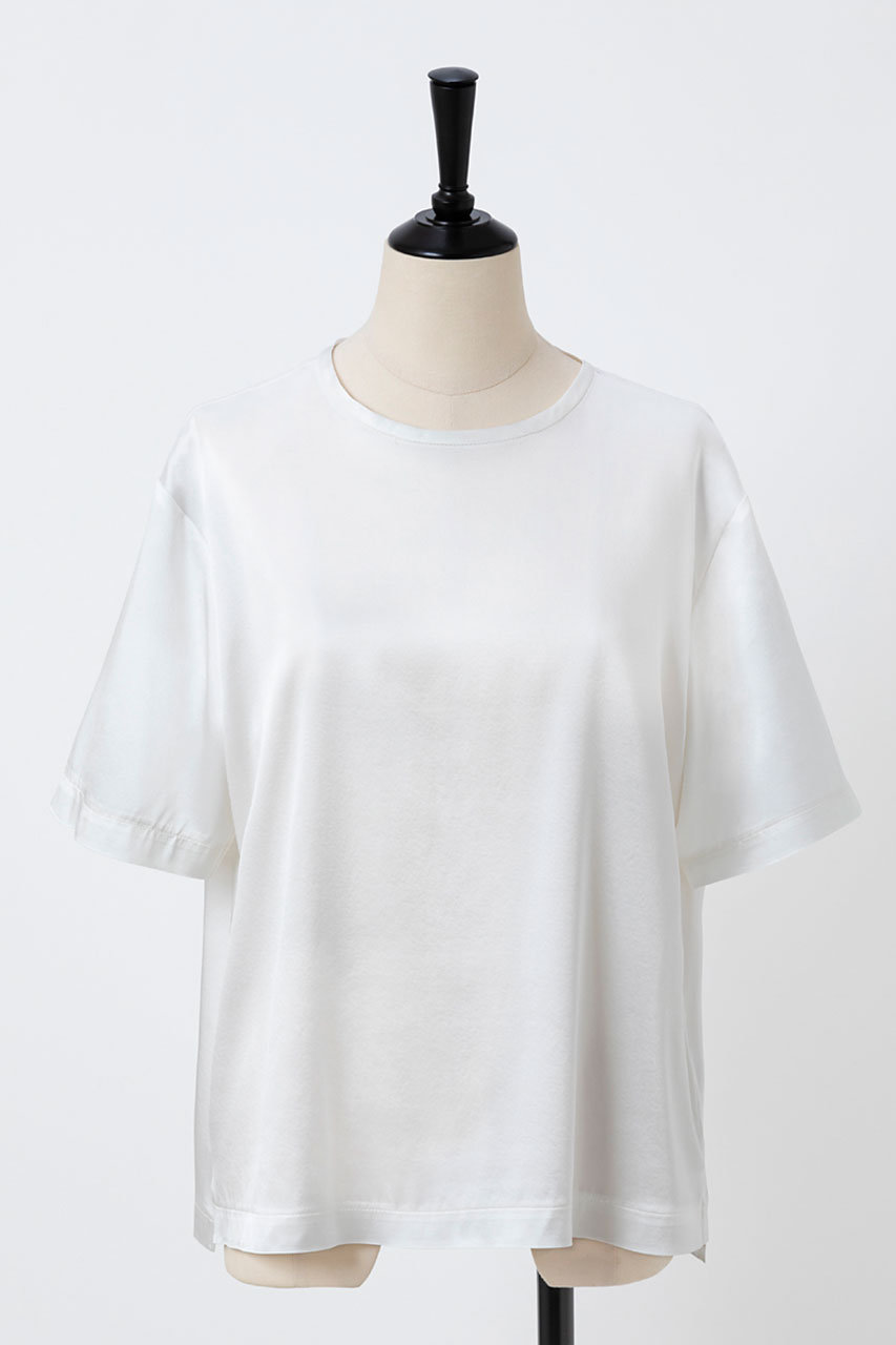 オーヴィル/EAUVIREのウォッシャブルシルクTブラウス(ホワイト/FGBGD-23320)