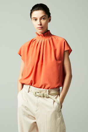 オーヴィル/EAUVIREのタックハイネックブラウス(110400/110402)