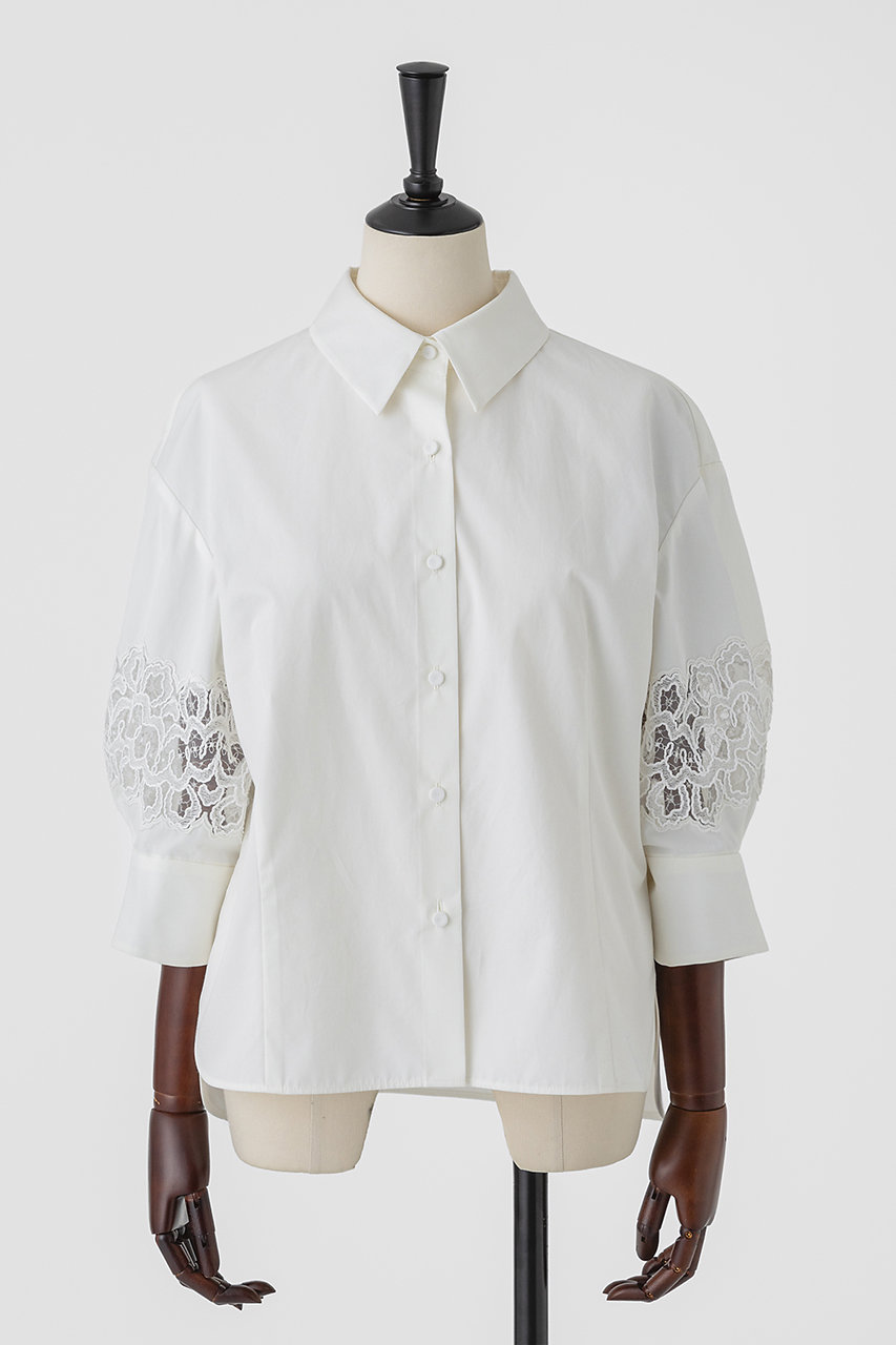 オーヴィル/EAUVIREのレーススリーブシャツ(ホワイト/FGBGD-35720)