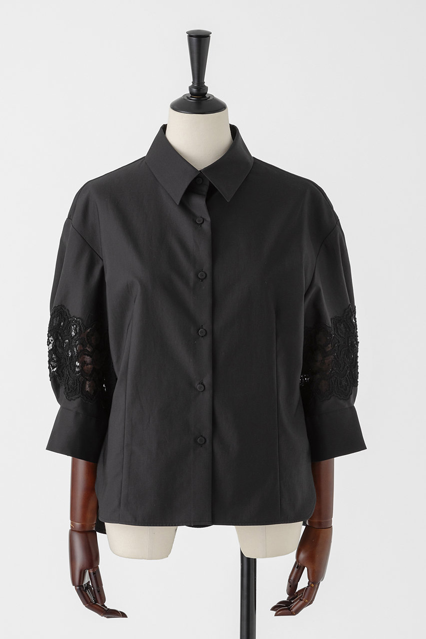 オーヴィル/EAUVIREのレーススリーブシャツ(ブラック/FGBGD-35720)