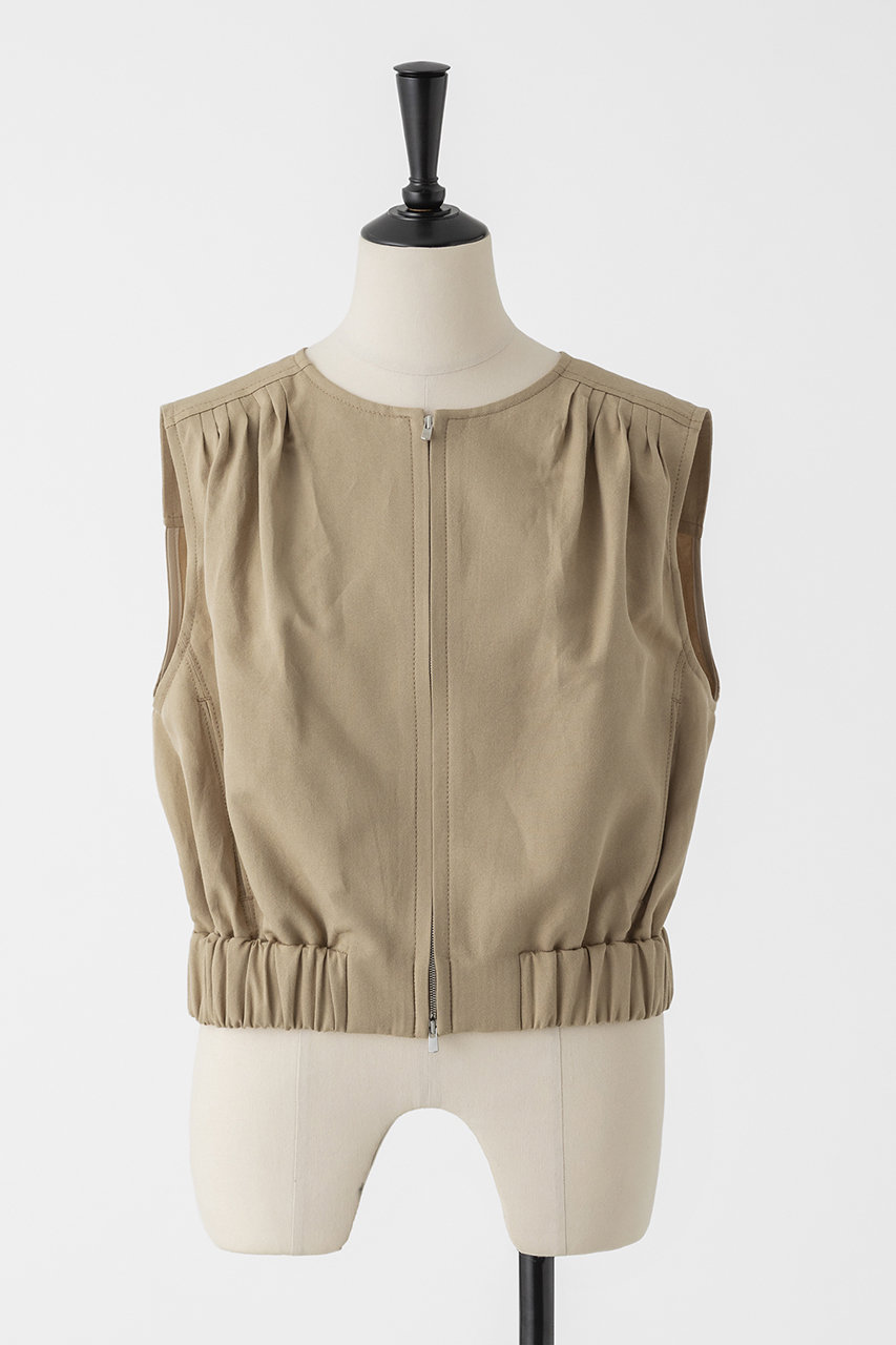 オーヴィル/EAUVIREの【予約販売】シルク和紙ショートジレ(サンドベージュ/FGBGD-43790)
