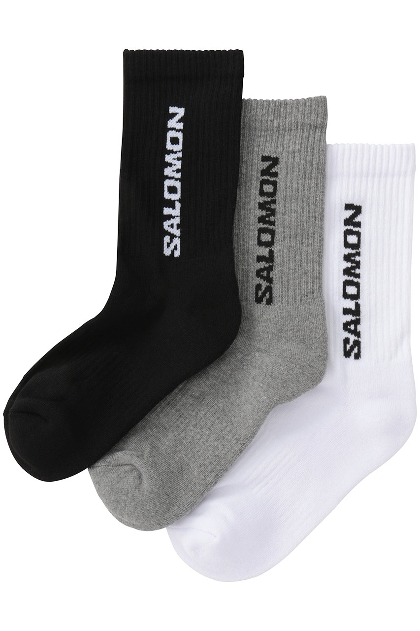 サロモン/SalomonのEVERYDAY CREW 3-PACK ソックス(ブラック/ホワイト/グレーメランジ/LC2086200)