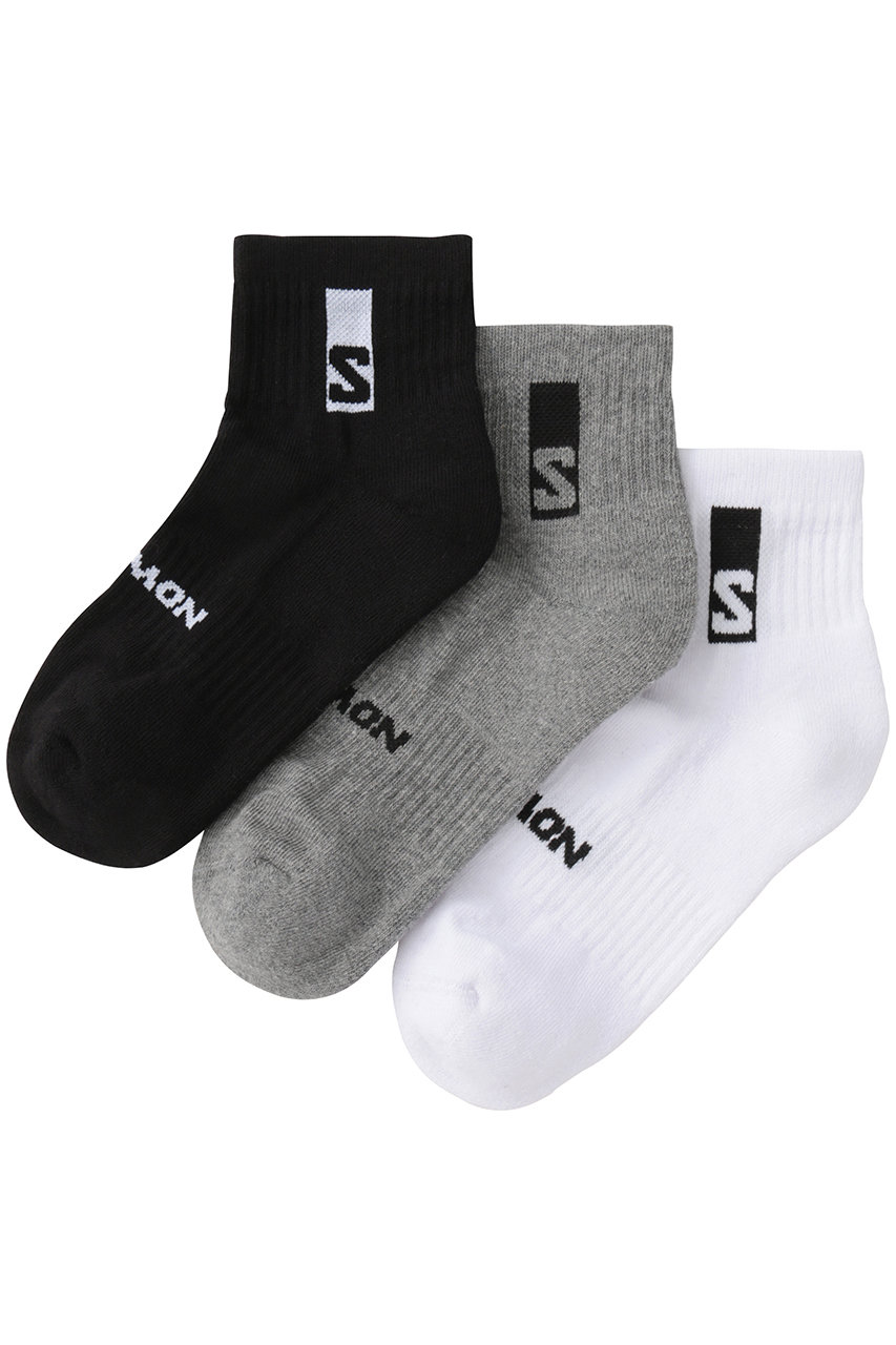 サロモン/SalomonのEVERYDAY ANKLE 3-PACK ソックス(ブラック/ホワイト/グレーメランジ/LC2086700)