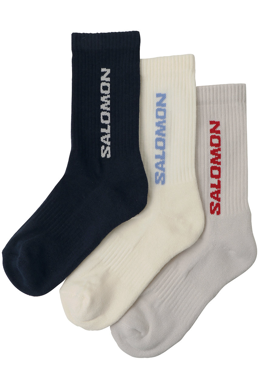 サロモン/SalomonのEVERYDAY CREW 3-PACK ソックス(ブルー/バニラアイス/ルナーロック/LC2911100)