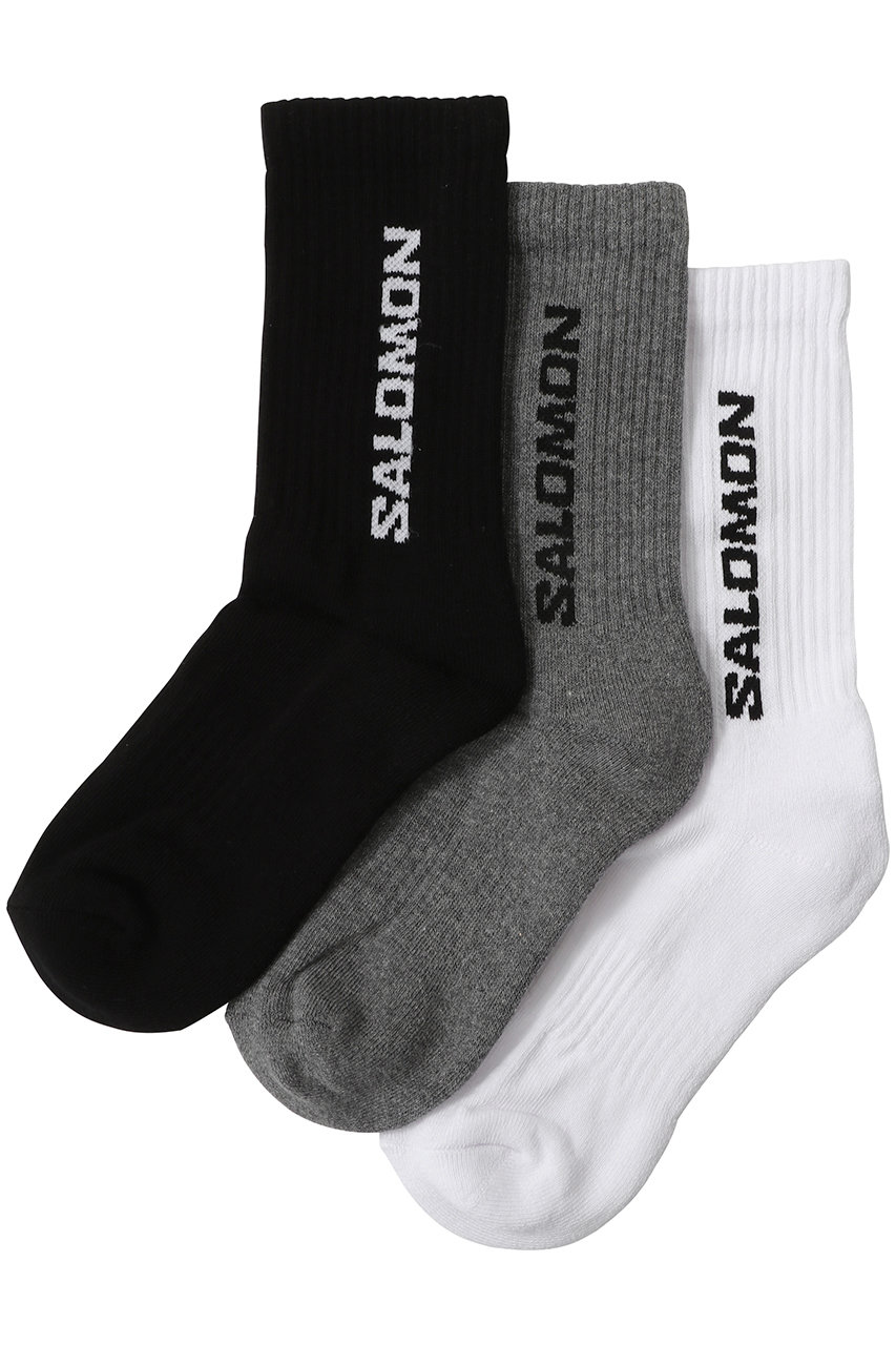 サロモン/SalomonのEVERYDAY CREW 3-PACK ソックス(ブラック/ホワイト/グレーメランジ/LC2086200)