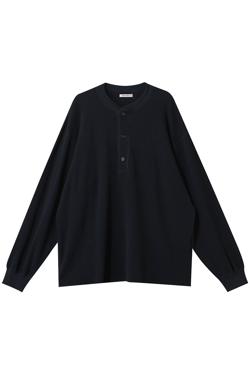 ユニバーサル プロダクツ/UNIVERSAL PRODUCTS.の【MEN】WAFFLE HENRY NECK L/S T-SHIRTS/Tシャツ(NAVY/251-60113)