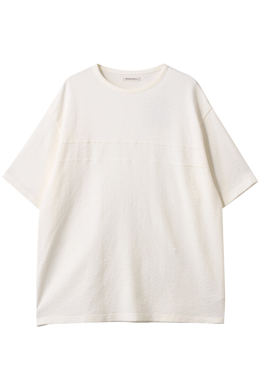 ユニバーサル プロダクツ/UNIVERSAL PRODUCTS.の【MEN】CREPE WEAVE S/S PANEL T-SHITRS/Tシャツ(IVORY/251-60108)