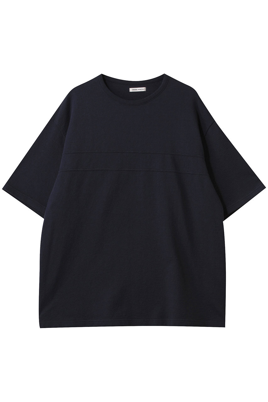 ユニバーサル プロダクツ/UNIVERSAL PRODUCTS.の【MEN】CREPE WEAVE S/S PANEL T-SHITRS/Tシャツ(NAVY/251-60108)