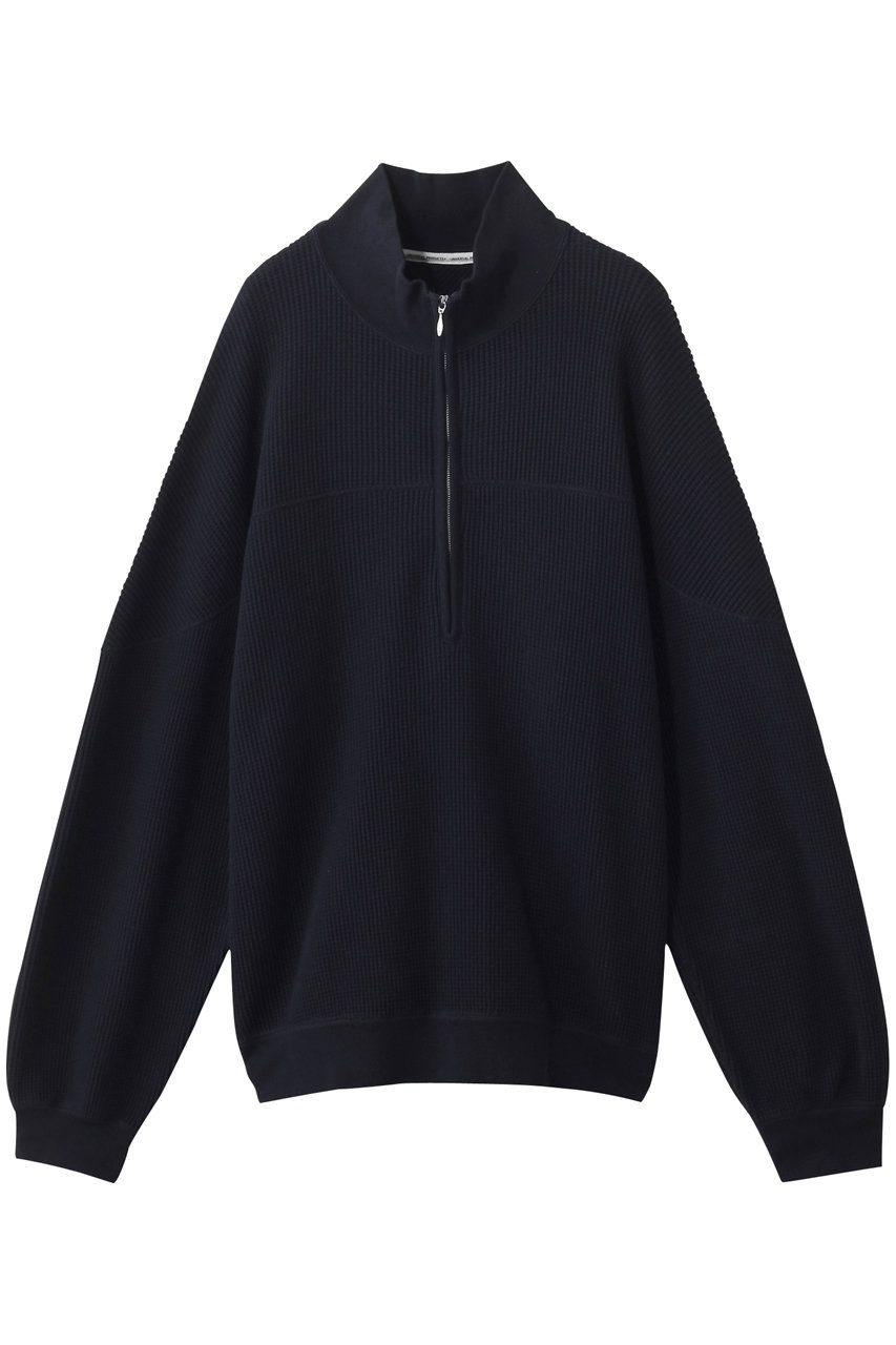 ユニバーサル プロダクツ/UNIVERSAL PRODUCTS.の【MEN】WAFFLE FOOTBALL HALF ZIP SWEAT/スウェット(NAVY/253-60105)