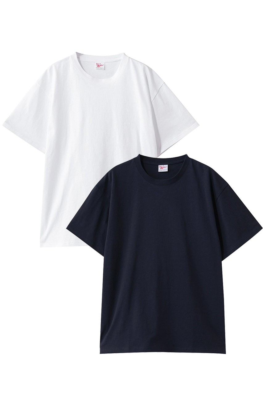 ユニバーサル プロダクツ/UNIVERSAL PRODUCTS.の【MEN】MILLER 2PAC T-SHIRTS(WHITExNAVY/261-60101A)
