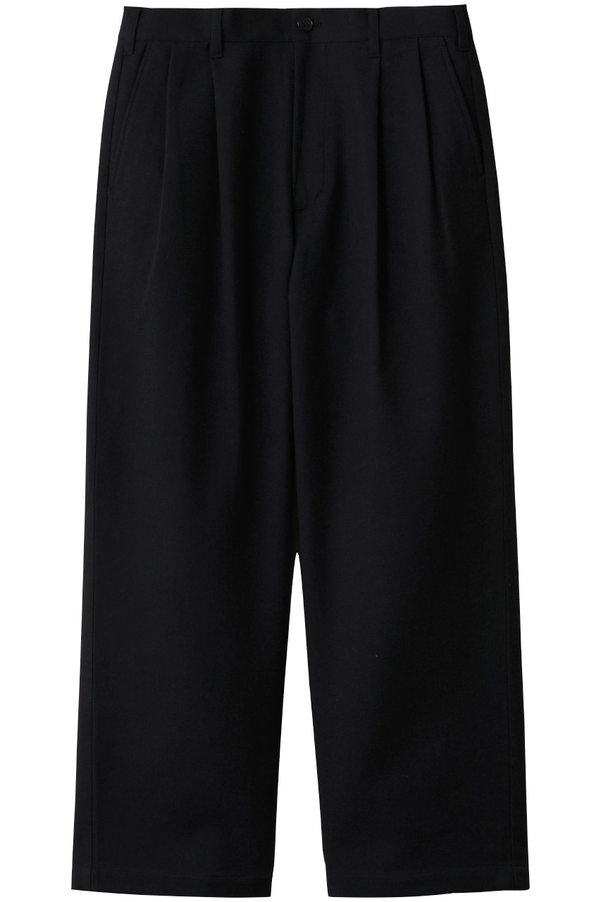 ユニバーサル プロダクツ/UNIVERSAL PRODUCTS.の【MEN】WOOL COTTON 2 TUCK TROUSERS(BLACK/263-60504)