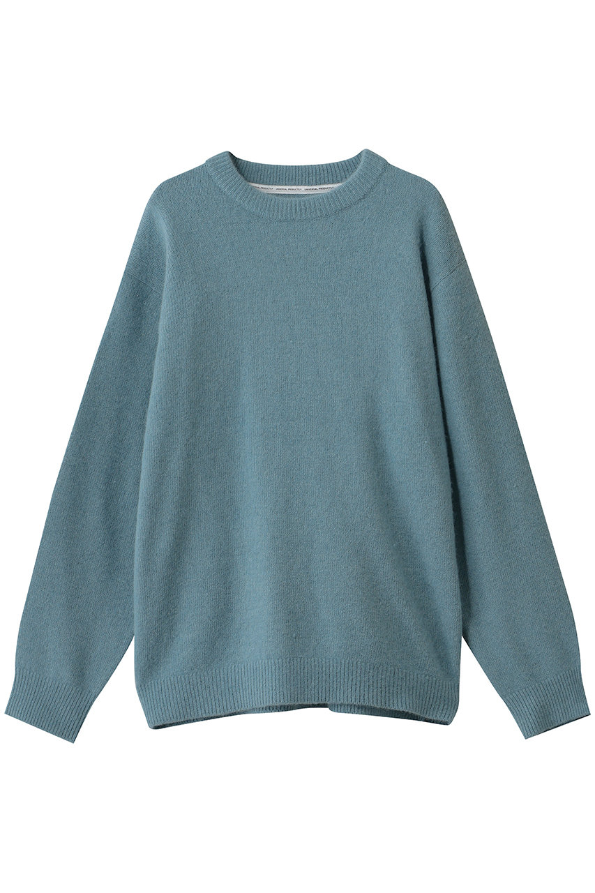 UNIVERSAL PRODUCTS. 【MEN】FOX CREW NECK KNIT (BLUE, 2) ユニバーサル プロダクツ ELLE SHOP