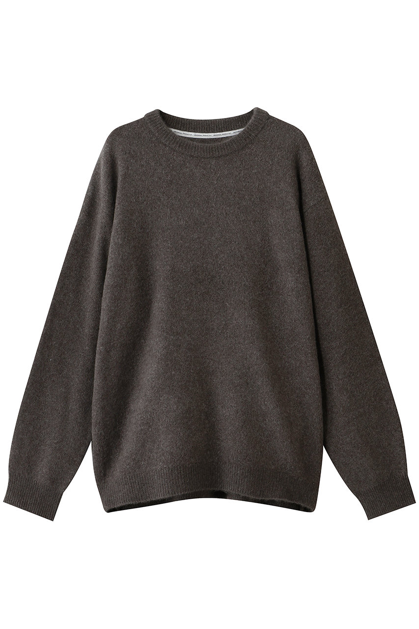 UNIVERSAL PRODUCTS. 【MEN】FOX CREW NECK KNIT (BROWN, 3) ユニバーサル プロダクツ ELLE SHOP