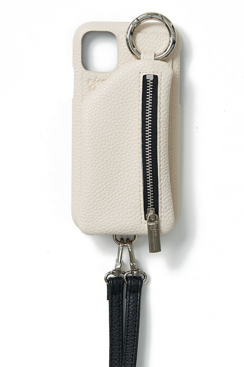 エジュー/ajewのiPhone6/7/8/SE2 ajew cadenas zipphone case shoulder(ホワイト/AJ02_003)