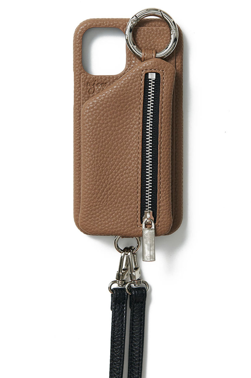 エジュー/ajewのiPhone6/7/8/SE2 ajew cadenas zipphone case shoulder(ブラウン/AJ02_003)