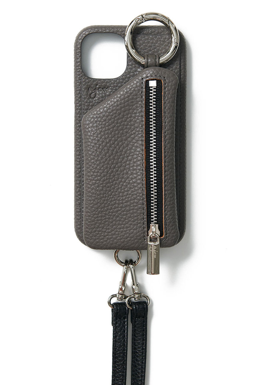 エジュー/ajewのiPhone12/12pro ajew cadenas zipphone case shoulder(グレー/AJ02_003)